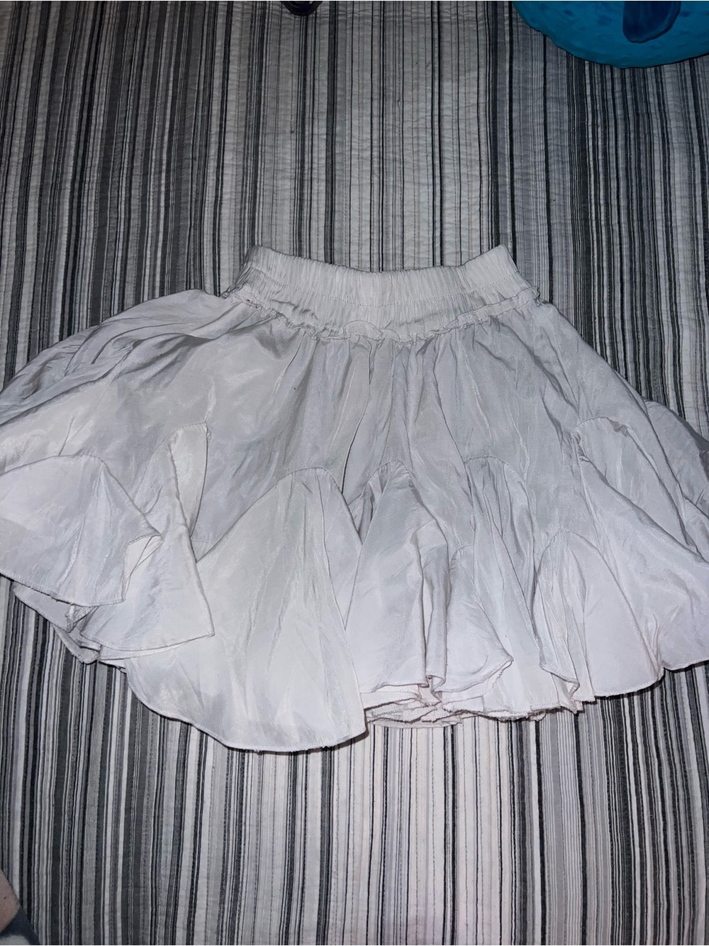 White Ruffled Mini Skirt - Women